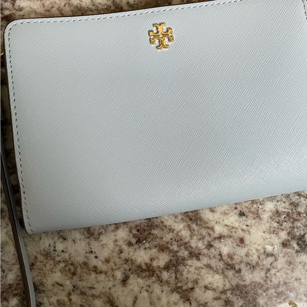Tory Burch Gold Logo Light baby blue